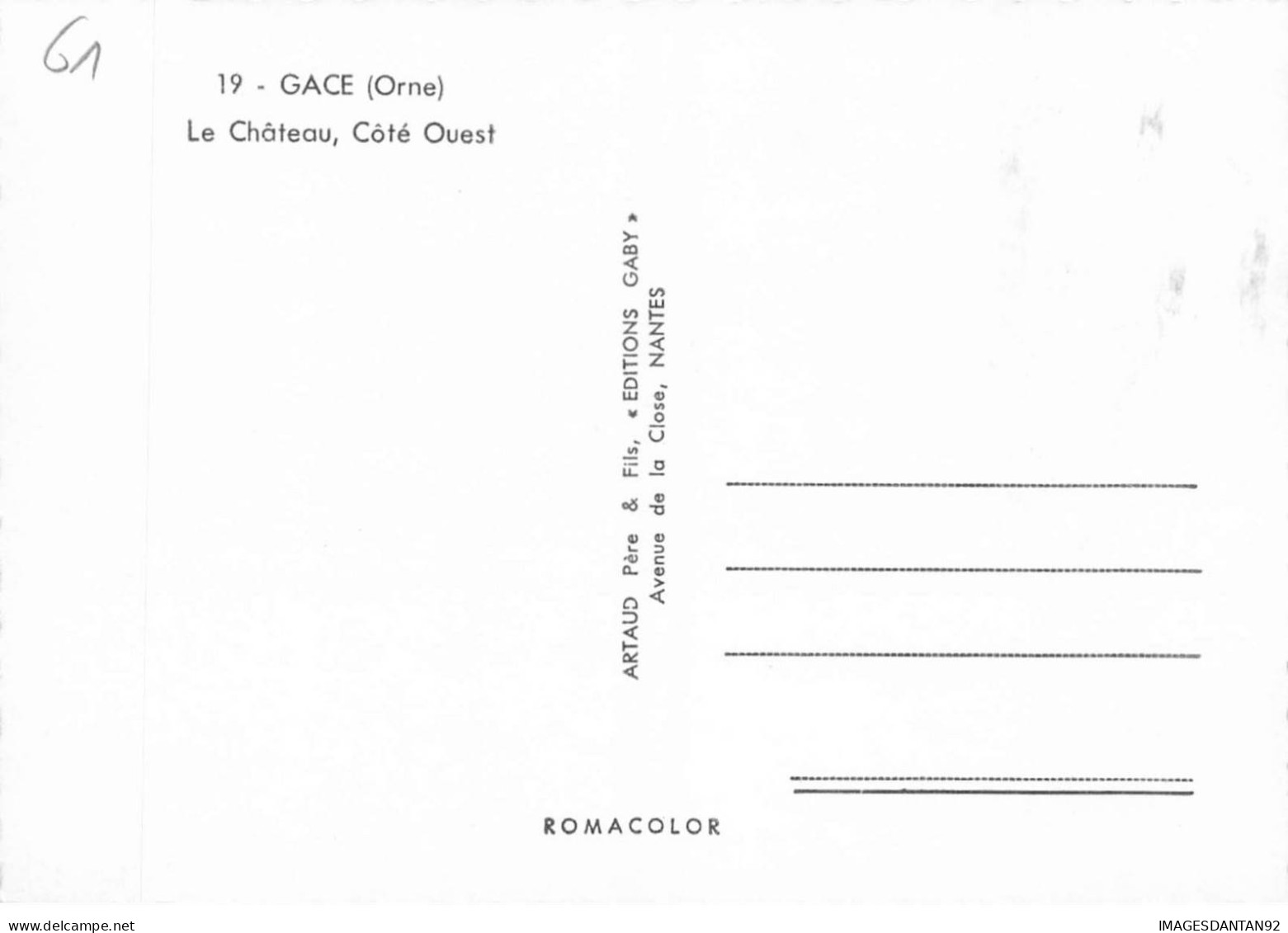 61 GACE AE#DC452 LE CHATEAU COTE OUEST - Gace