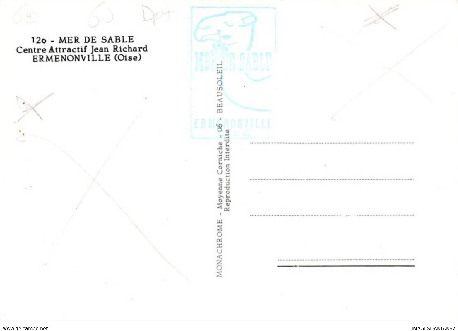 60 ERMENONVILLE AE#DC396 LE CENTRE ATTRACTIF JEAN RICHARD  LA MER DE SABLE - Ermenonville