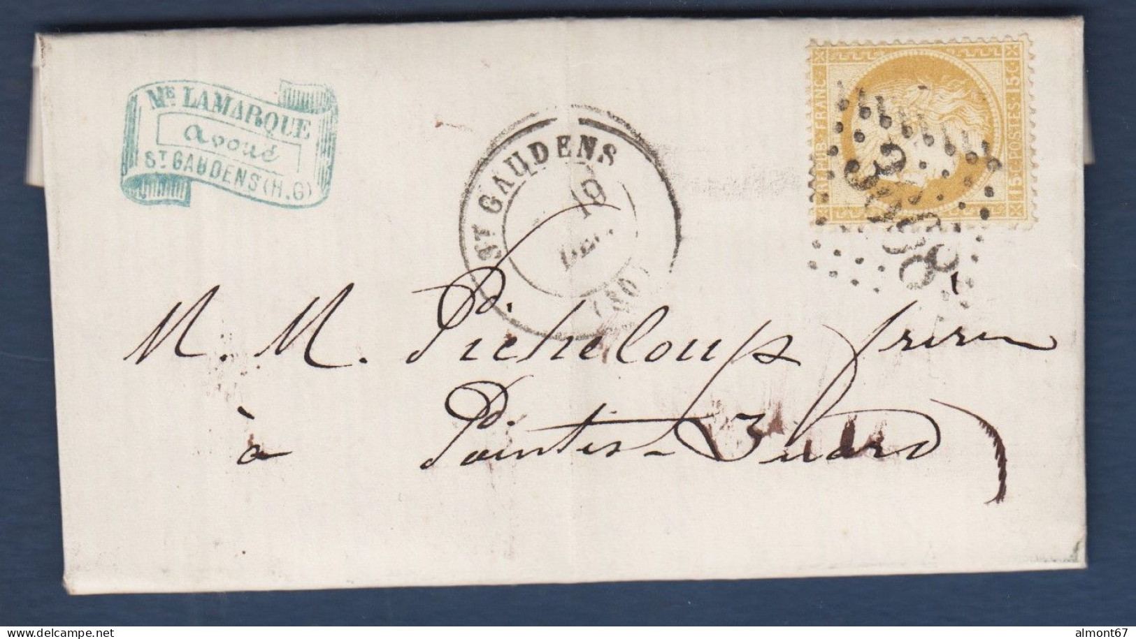 Haute Garonne -  N° 55 Obl. GC 3608 Et Cachet 17 St Gaudens - 1849-1876: Klassik