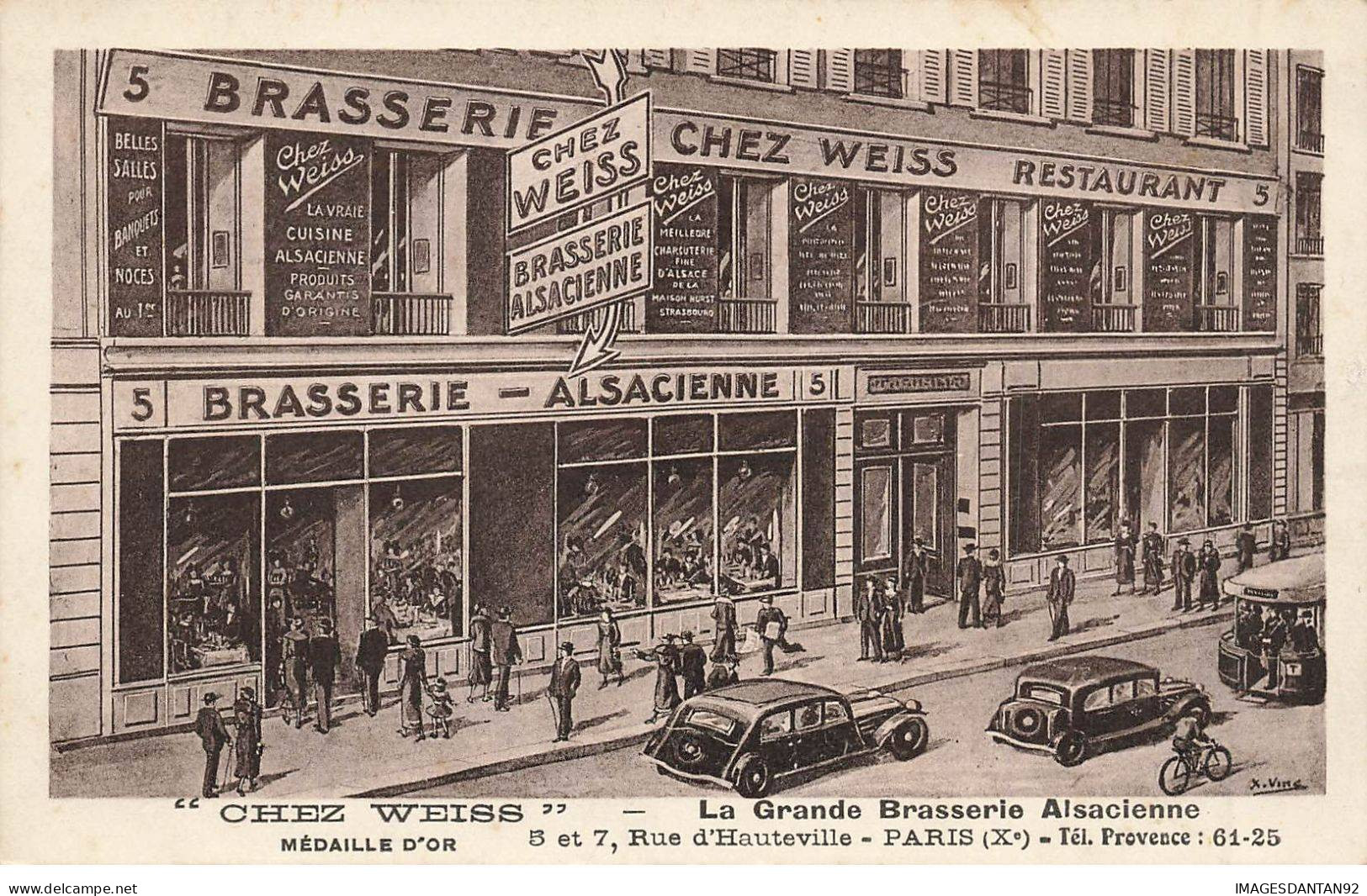 75010 PARIS AD#MK979 CHEZ WEISS LA GRANDE BRASSERIE ALSACIENNE - Arrondissement: 10