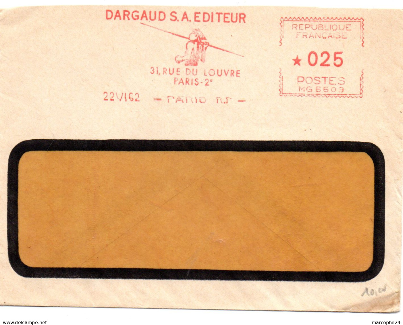 EDITION + PRESSE = PARIS 1962 = EMA  = ' DARGAUD EDITEUR  ' - Freistempel