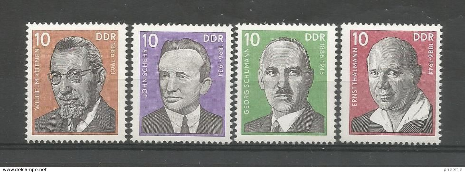 DDR 1976 Personalities Y.T. 1786/1789 ** - Neufs