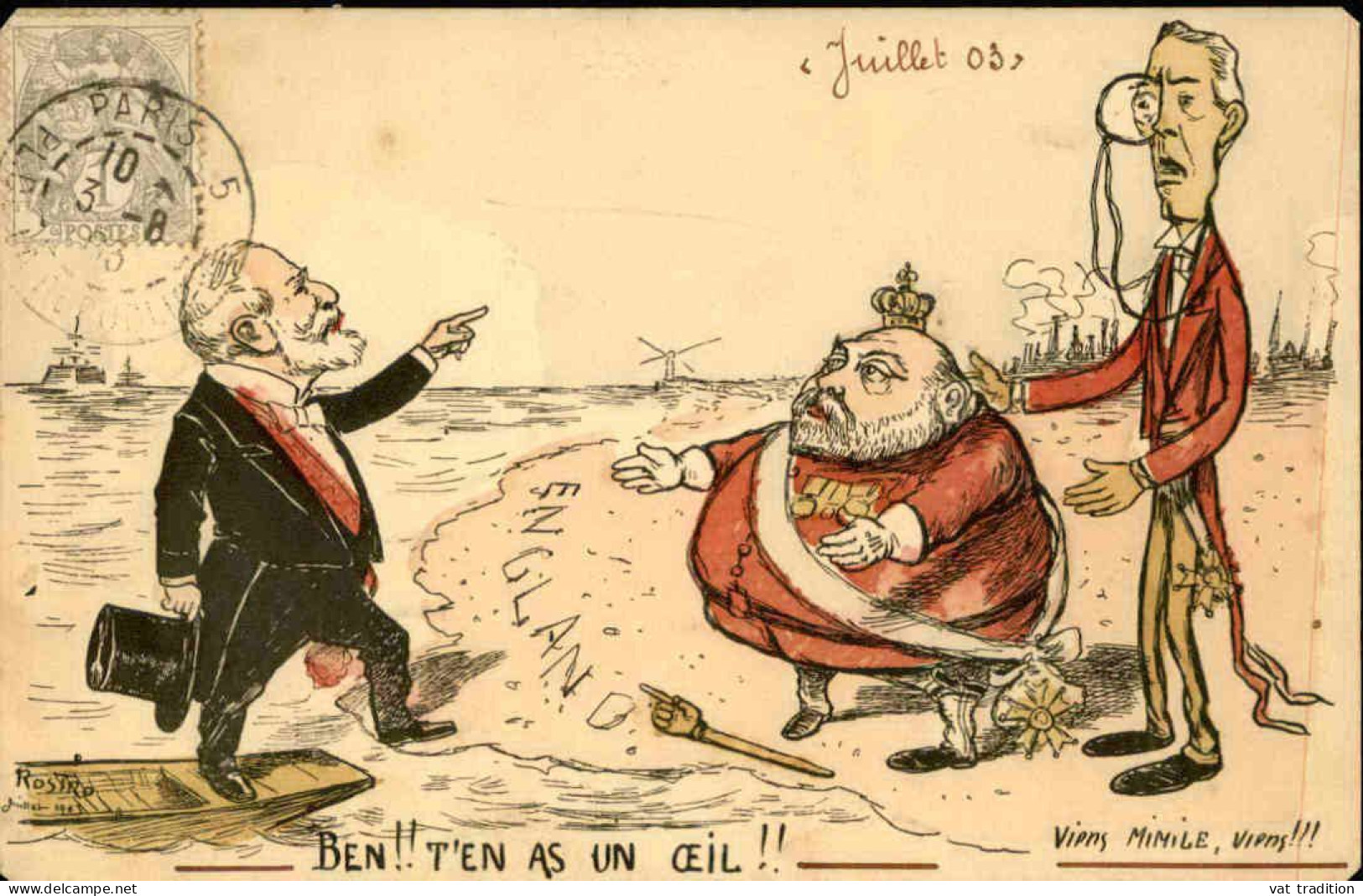 POLITIQUE -  " Ben T'en As Un Oeil " - France / Grande Bretagne 1903 - L 152222 - Satirical