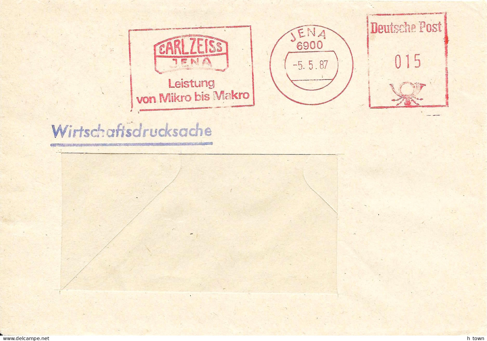 334  Carl Zeiss: Ema D'Allemagne, 1987 - Physics, Optics, Microscope: Meter Stamp From Jena, Germany - Physics