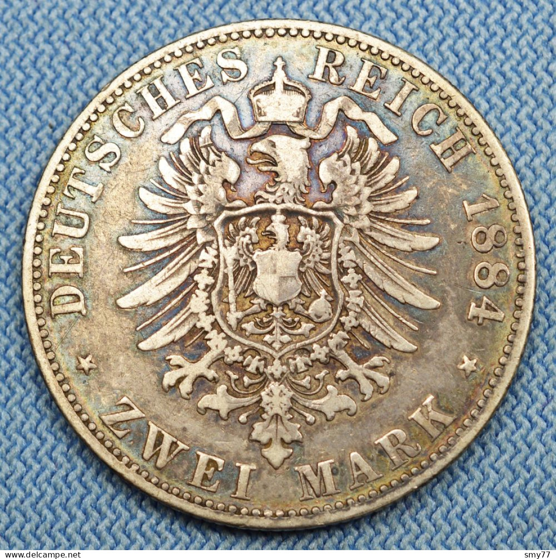 Reuss • 2 Mark 1884 • F. SS / VF • Mint.: 100'000 X • Heinrich XIV • Beautiful Patina • [24-729] - Other & Unclassified