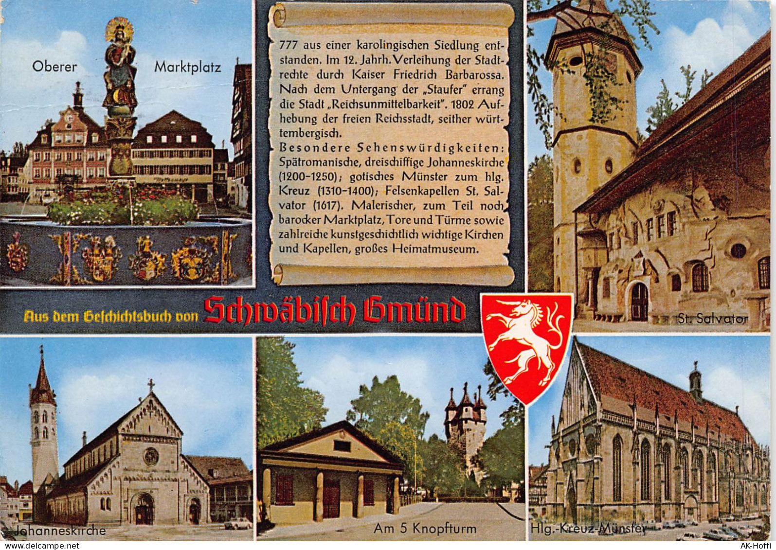 Schwäbisch Gmünd - Chronik, Oberer Marktplatz, St. Salvator, Johanneskirche, Kreuz Münster - Schwäbisch Gmünd