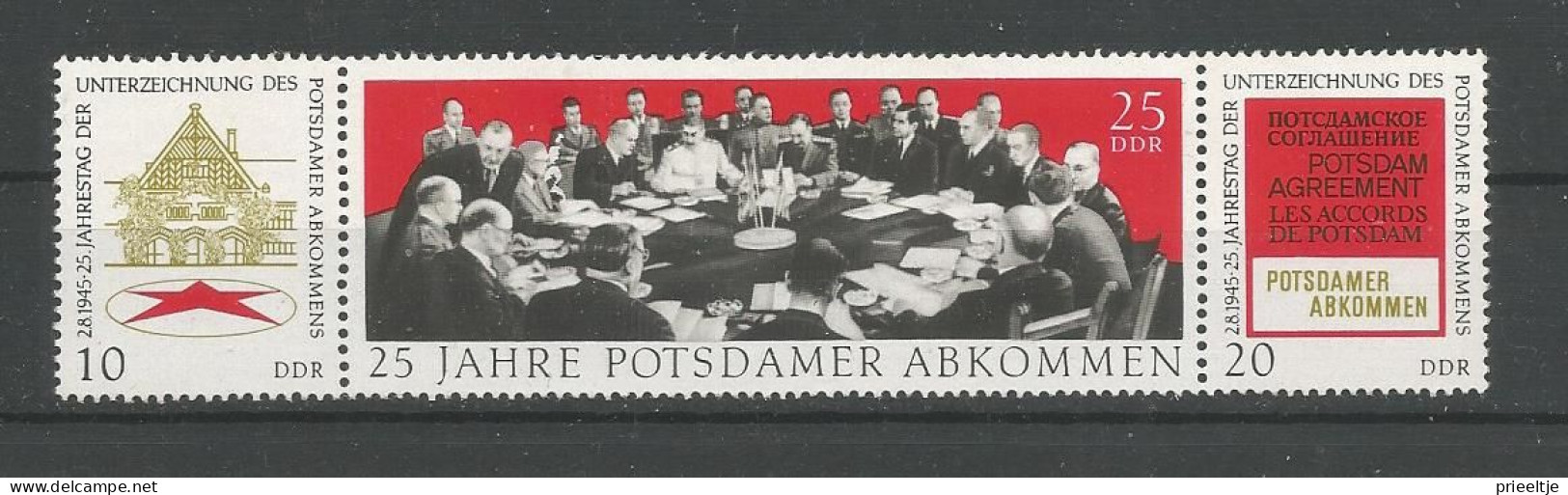 DDR 1970 25th Anniv. Potzdam Treaty Triptyque Y.T. 1279A ** - Unused Stamps