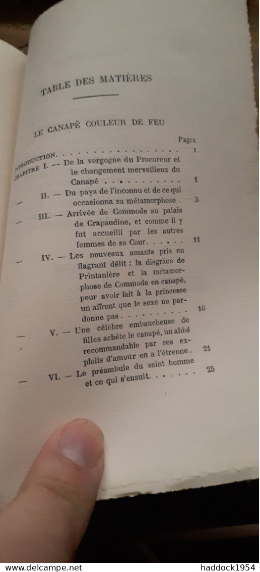 Le Canapé Couleur De Feu Suivie De La Belle Sans Chemise FOUGERET DE MONTBRON Bibliothèque Des Curieux 1920 - Other & Unclassified