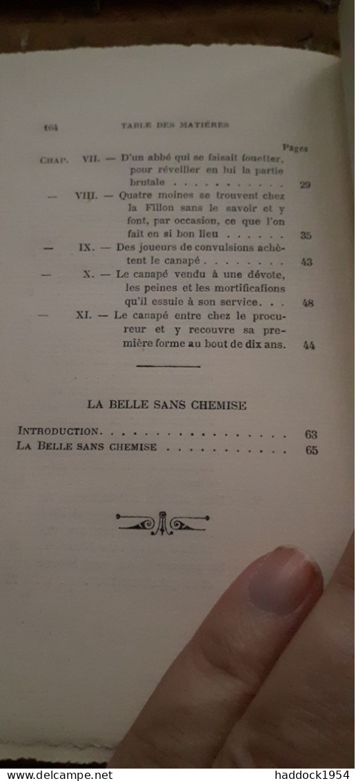 Le Canapé Couleur De Feu Suivie De La Belle Sans Chemise FOUGERET DE MONTBRON Bibliothèque Des Curieux 1920 - Autres & Non Classés