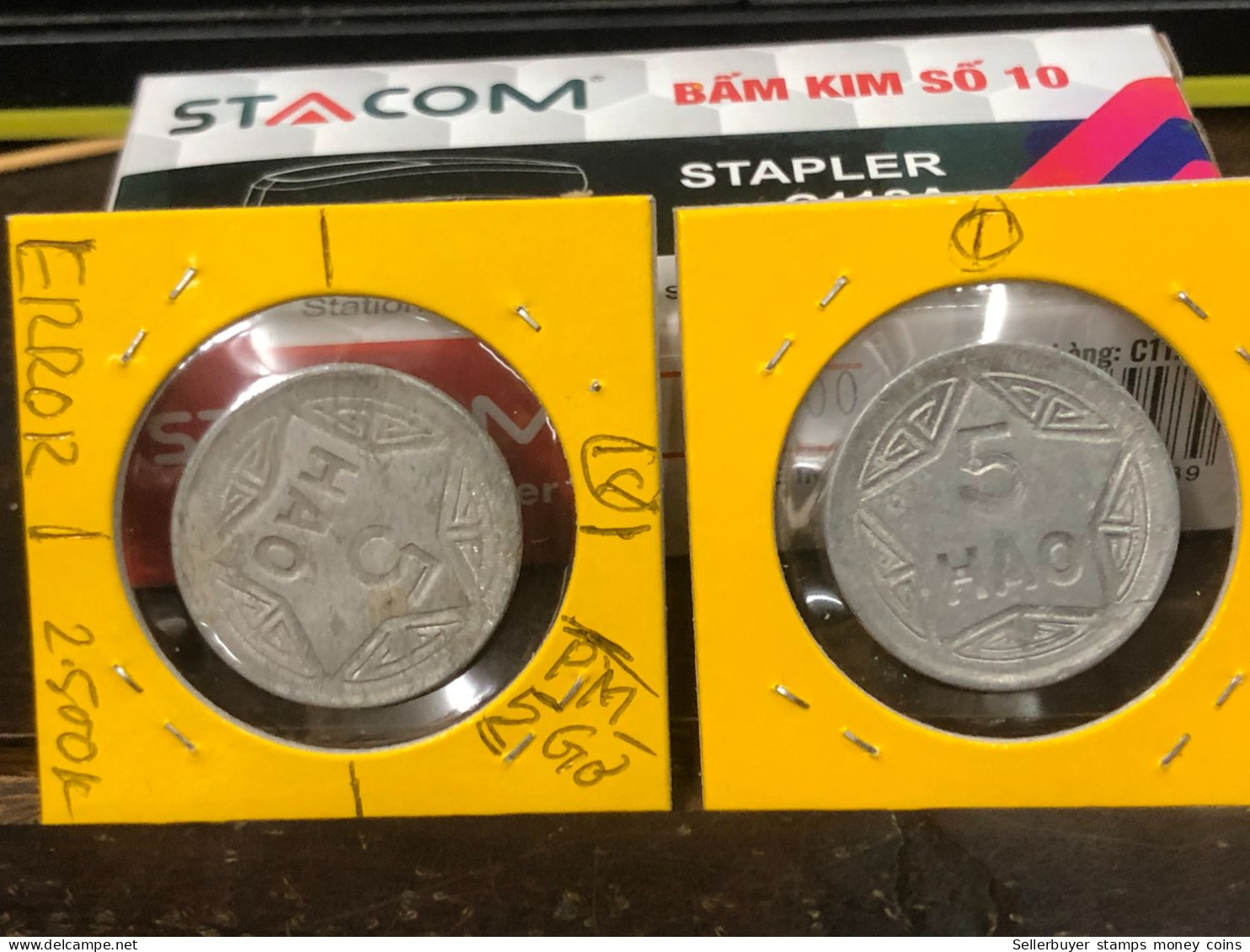VIET-NAM DAN-CHU CONG-HOA-aluminium-KM#2.1 1946 5 Hao(coins Error Backside Printing 5 Pm)-1 Pcs- Xf No 18 - Vietnam