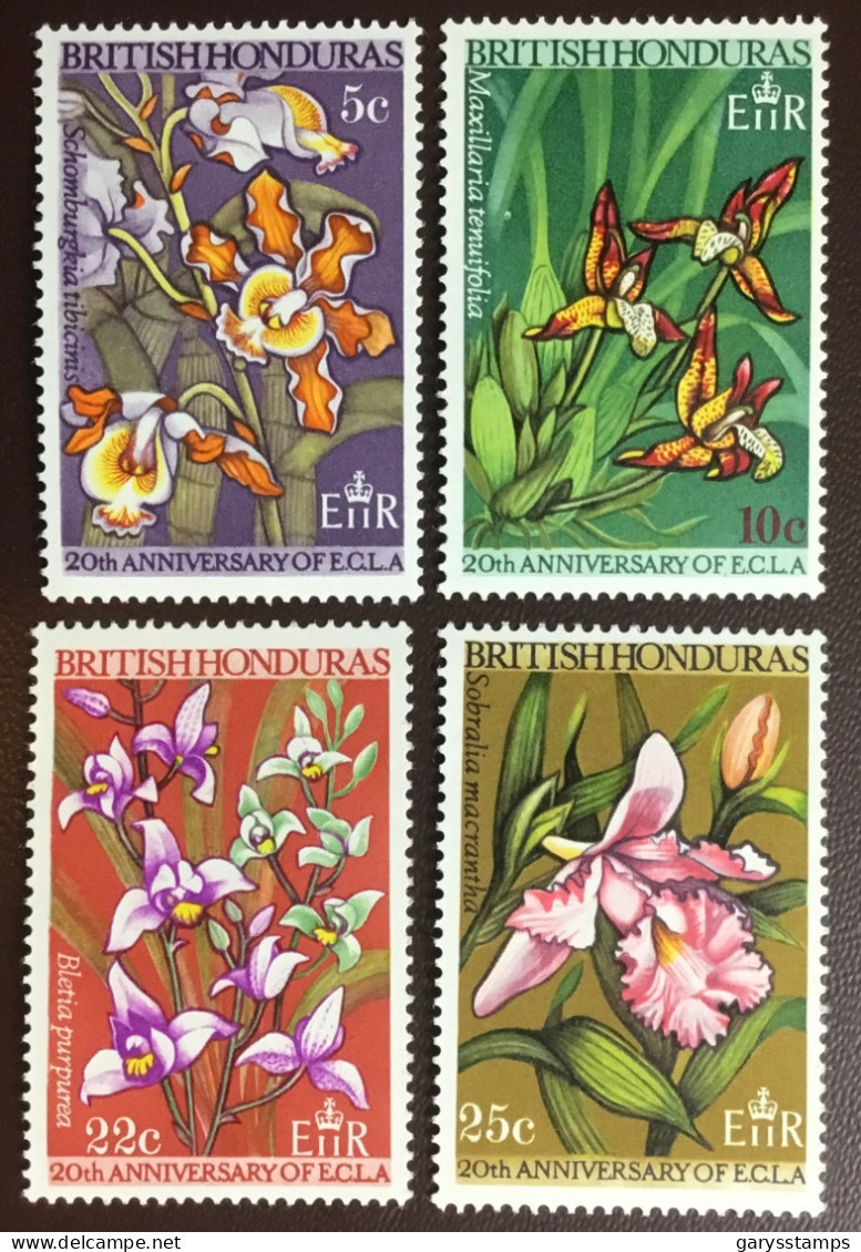 British Honduras 1968 ECLA Anniversary Orchids MNH - Orchideen