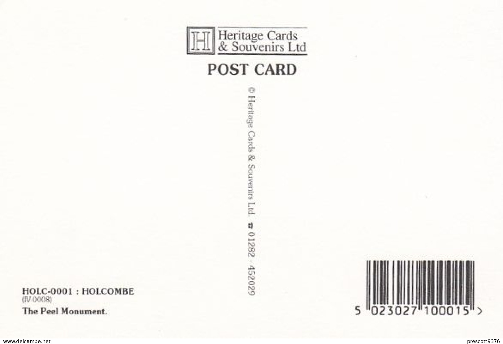 The Peel Monument Holcombe  - Lancashire - Unused Postcard - Lan1 - Sonstige & Ohne Zuordnung