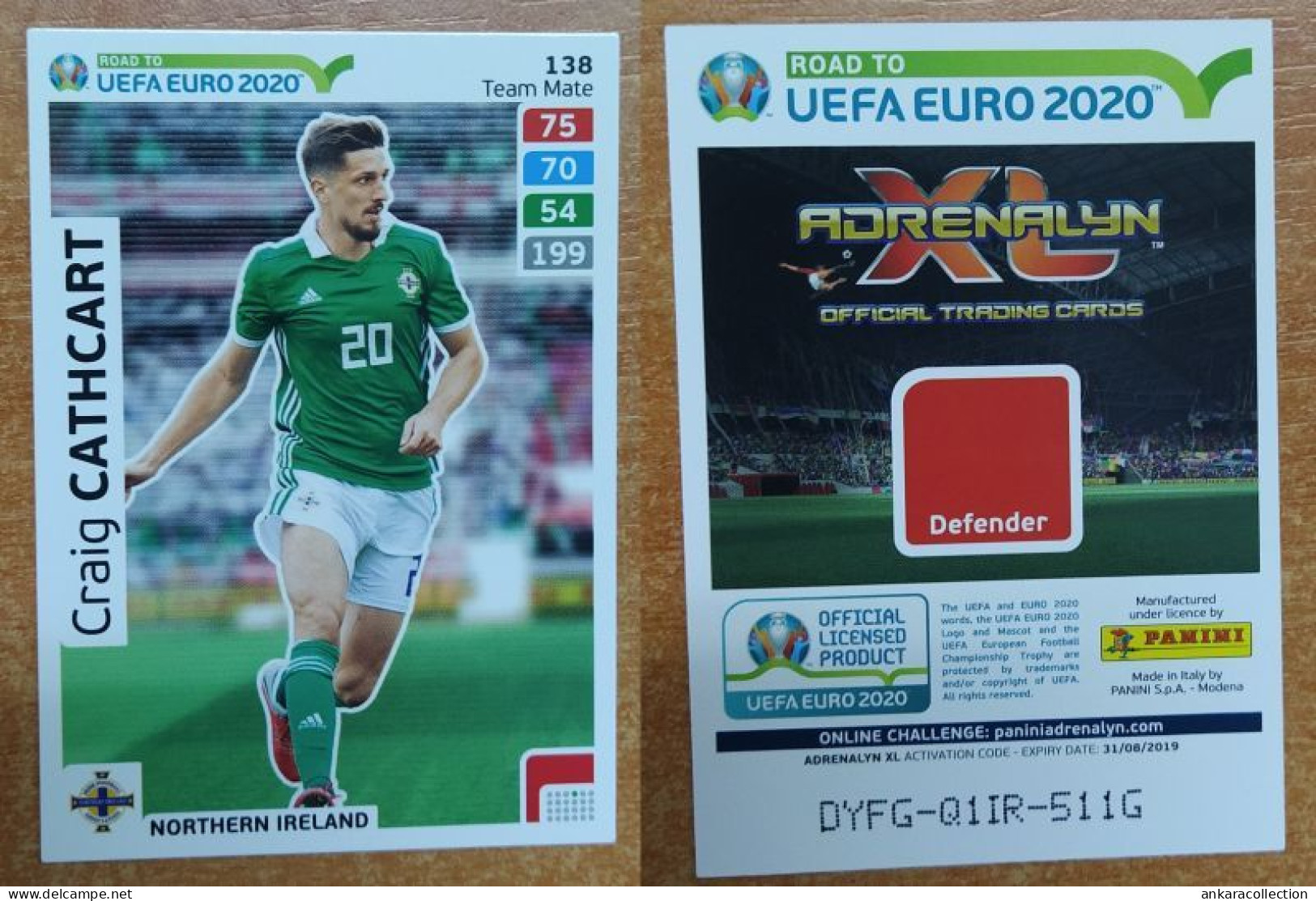 AC - 138 CRAIG CATHCART  NORTHERN IRELAND TEAM MATES  ROAD TO EURO 2020  PANINI 2019 ADRENALYN TRADING CARD - Trading Cards