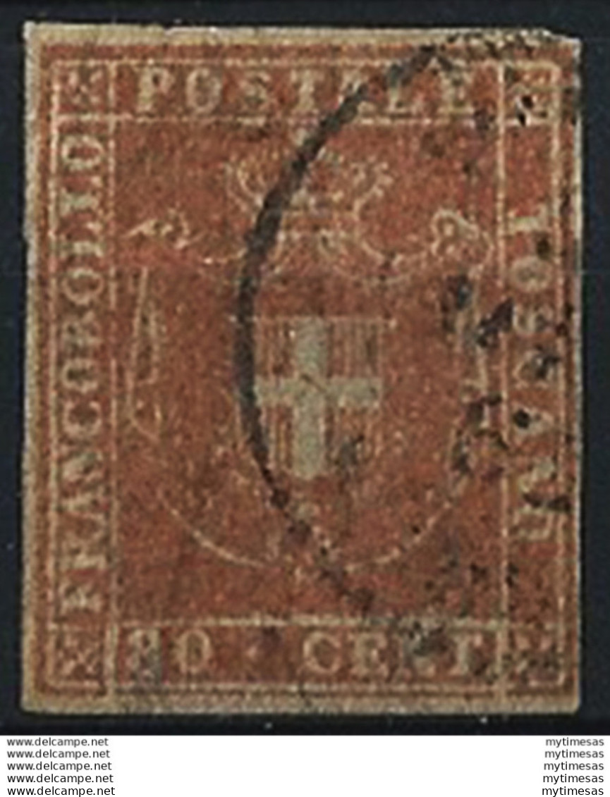 1860 Toscana 80c. Carnicino Cancelled Sassone N. 22 - Tuscany