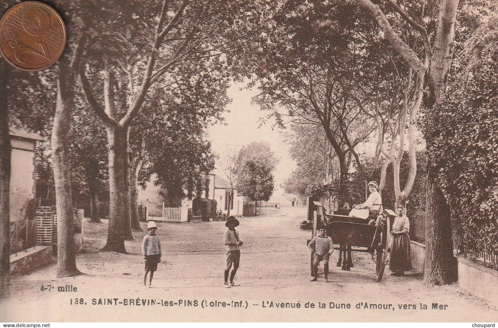 44 - Carte Postale Ancienne De  SAINT BREVIN LES PINS  L'Avenue De La Dune D'Amour Vers La Mer - Saint-Brevin-les-Pins