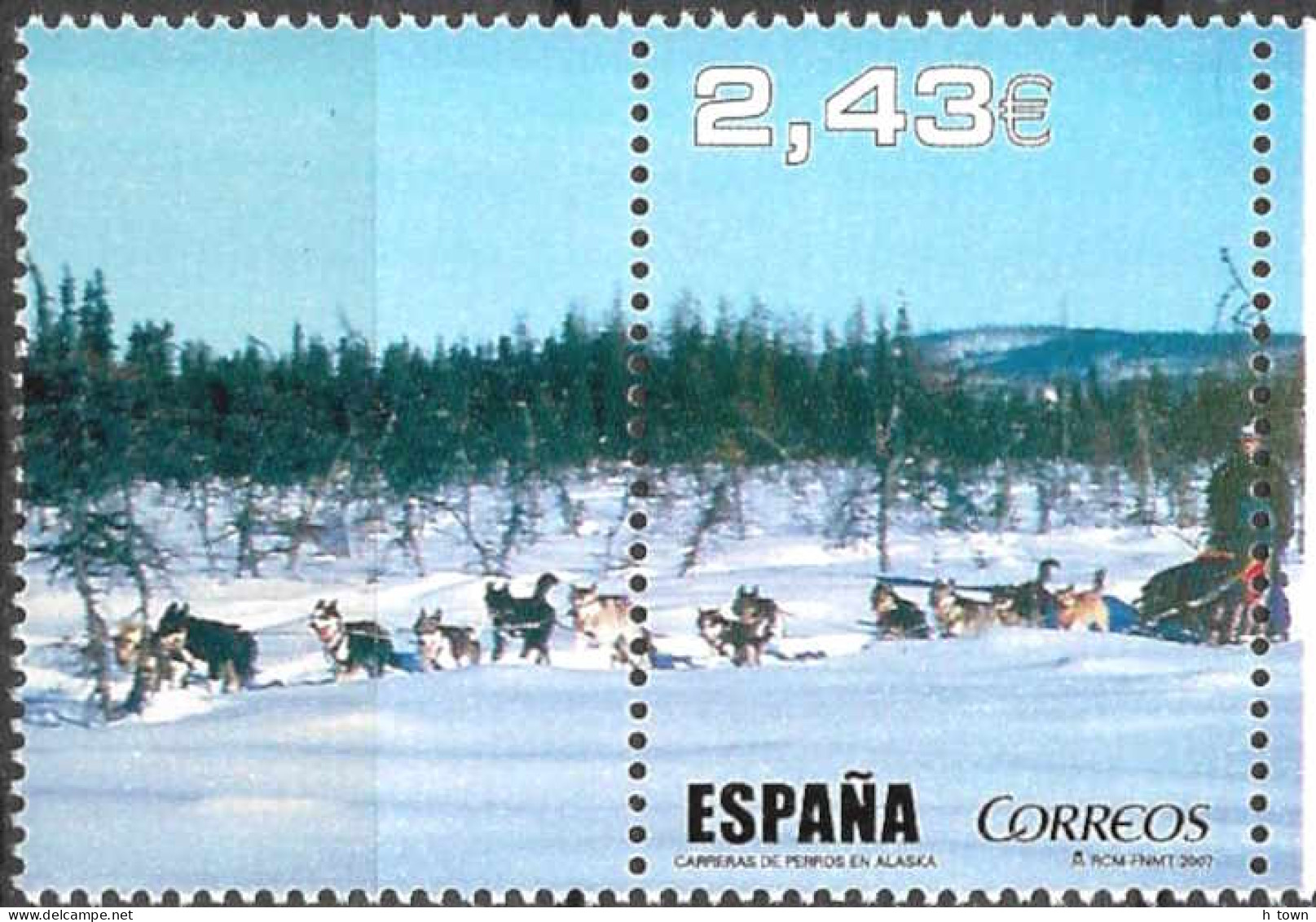413  Chiens D'attelage: Timbre D'Espagne, 2007 - Sled Dogs In Alaska: Stamp From Spain. Chien De Traîneau Sledge Dog - Cani