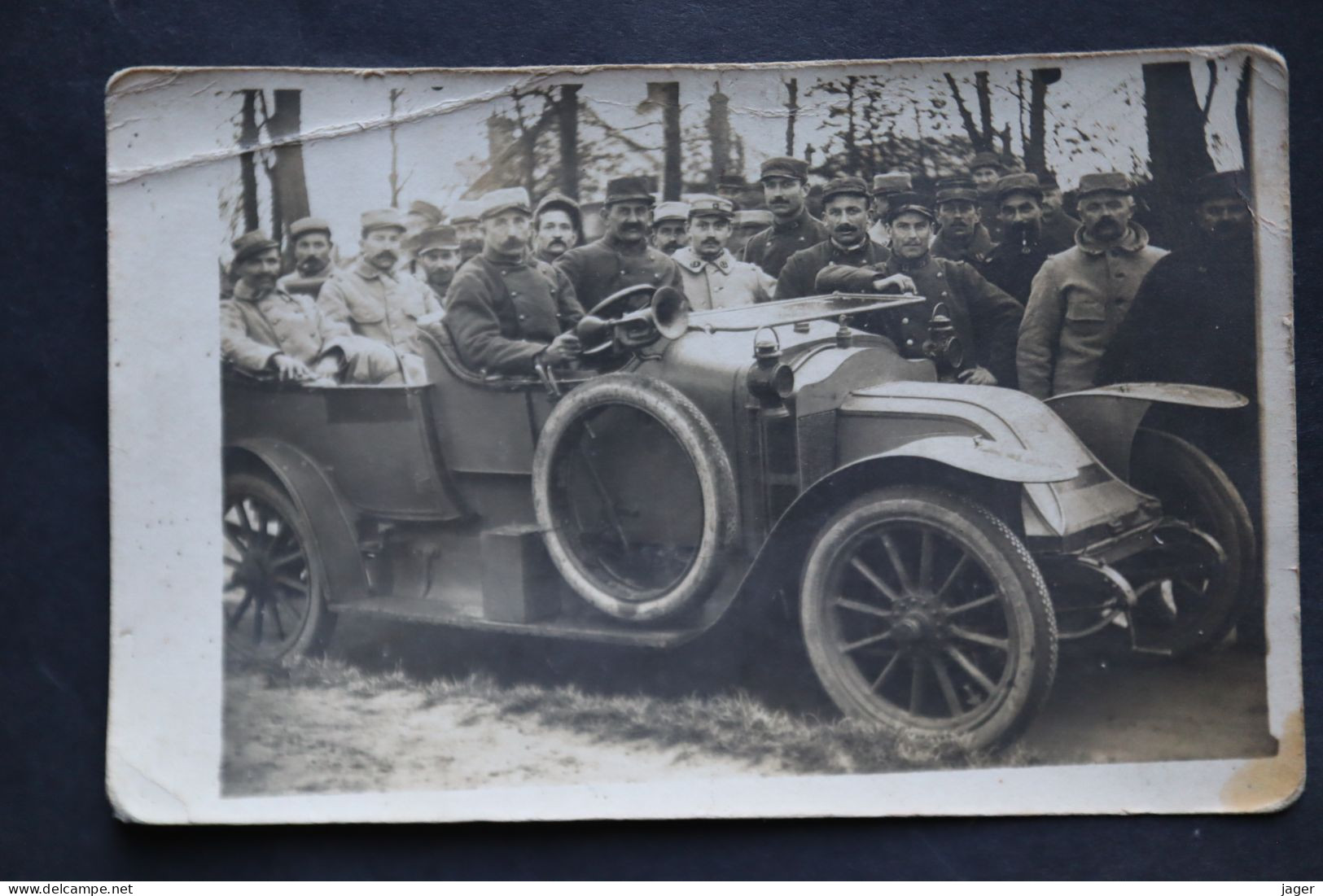 Carte Photo 1914 1918   Poilus Automobile Gros Plan  WWI - Guerre, Militaire