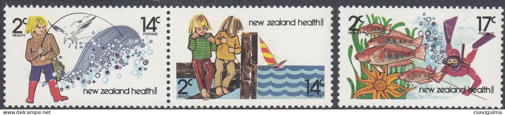 New Zealand - 1980 - Sport: Diving - Yv 7744/46 - Tauchen