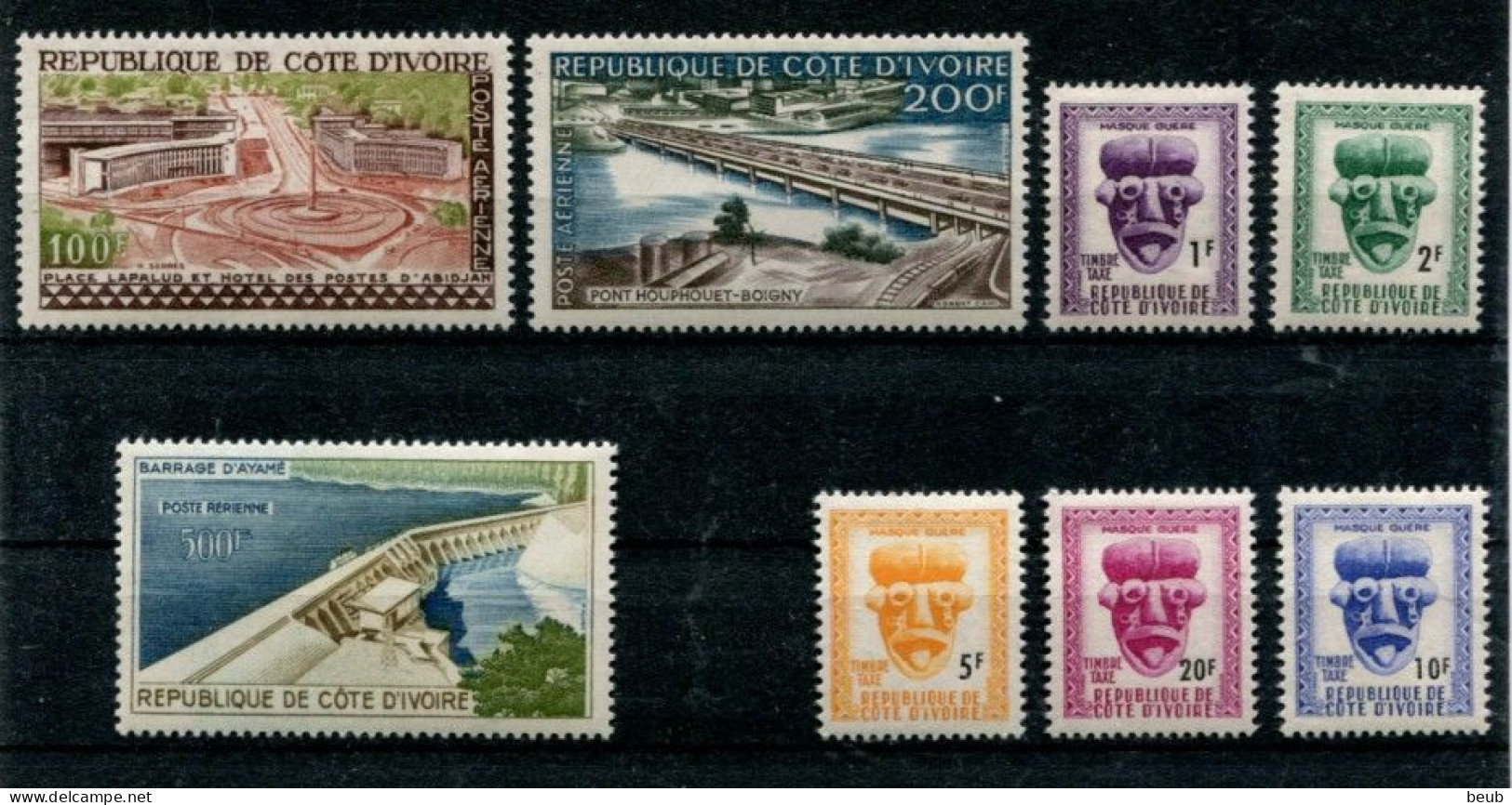 V - COTE D'IVOIRE- Année 1959-60 : Y&T PA 18/20. + Taxe 19/23 (8 Timbres Tous NSC **) - Côte D'Ivoire (1960-...)