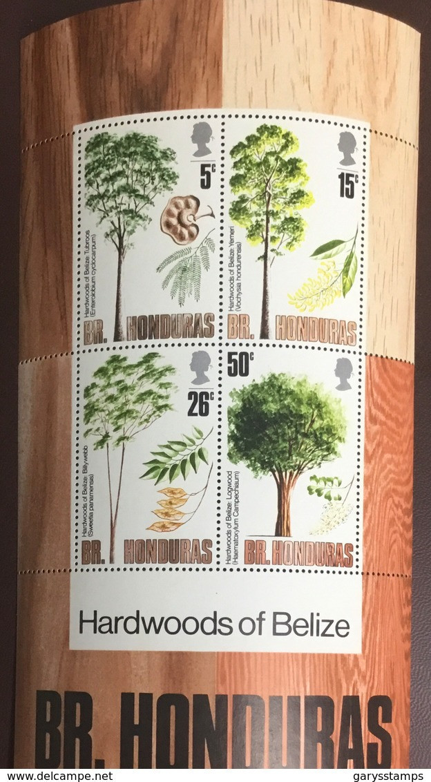 British Honduras 1971 Hardwoods Trees Minisheet MNH - Bomen