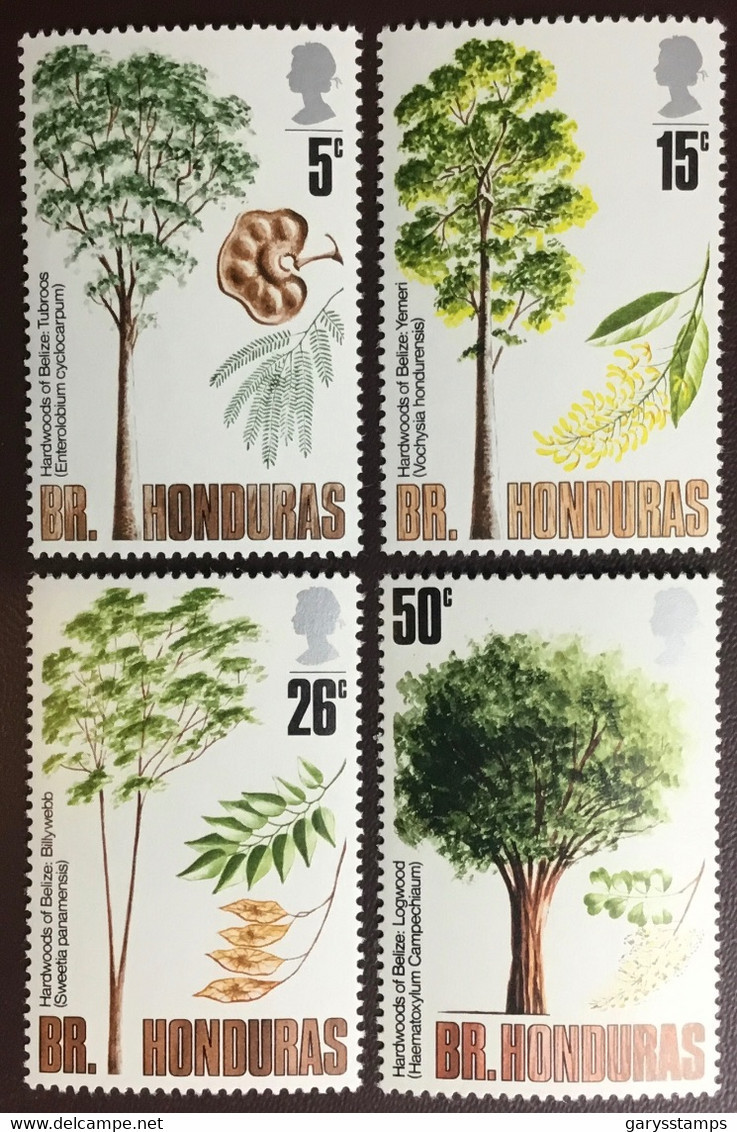 British Honduras 1971 Hardwood Trees MNH - Árboles