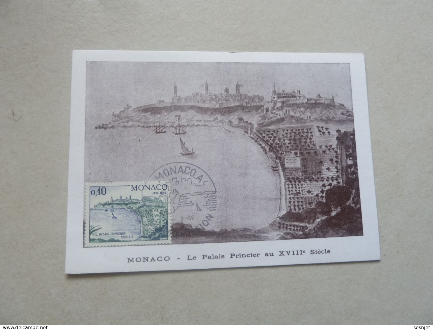 Monaco - Le Palais Au 18ème Siècle - 12c. - Yt 677 - Carte Premier Jour D'Emission - Année 1966 - - Cartes-Maximum (CM)