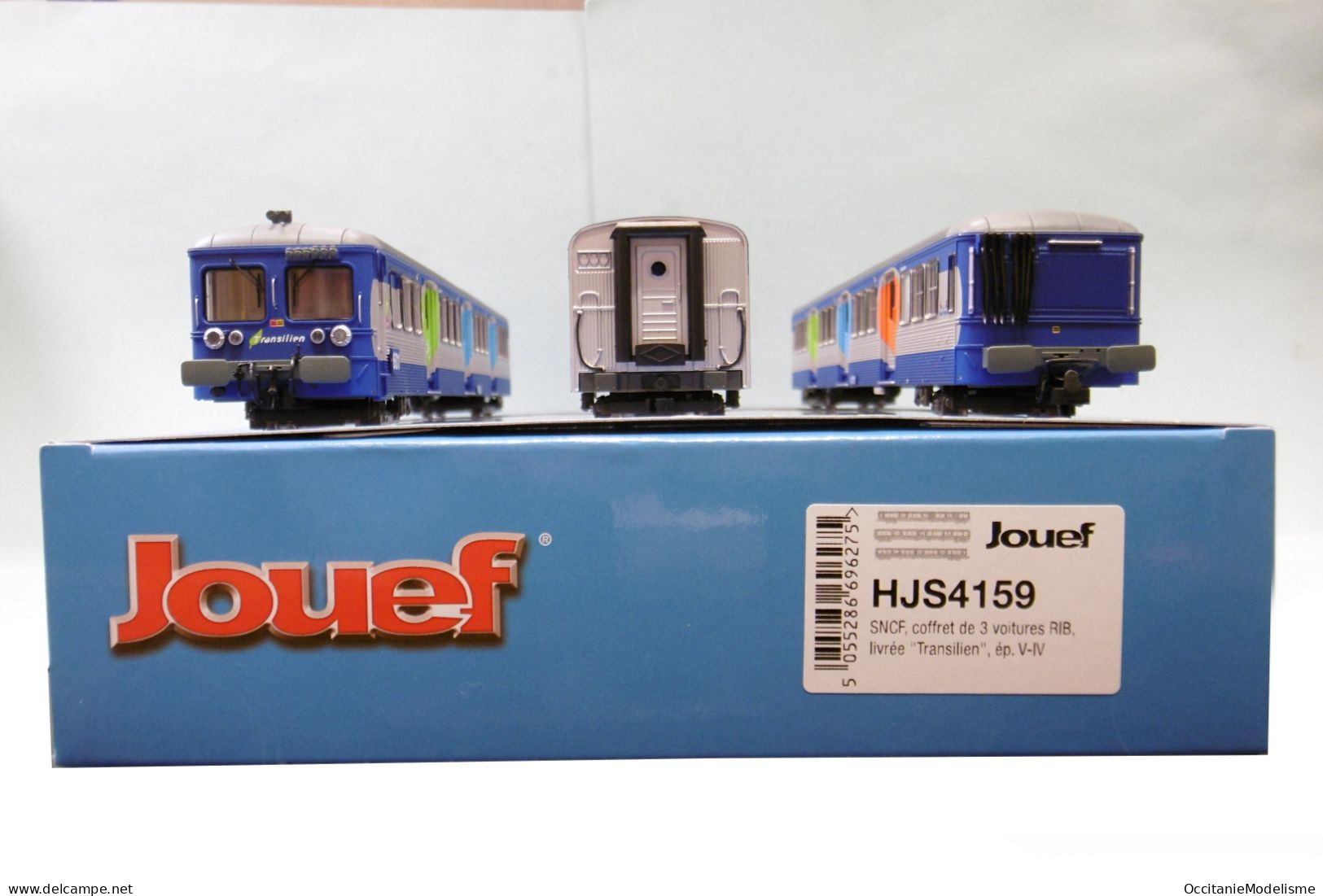 Jouef - Coffret 3 VOITURES RIB Livrée Transilien ép. V / VI SNCF Réf. HJS4159 Neuf NBO HO 1/87 - Passagierwagen