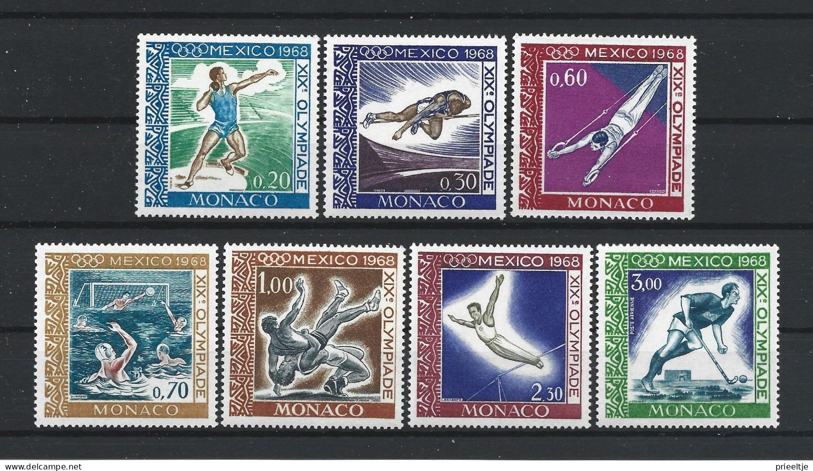 Monaco 1968 Ol. Games Mexico Y.T. 736/741+A92 ** - Unused Stamps