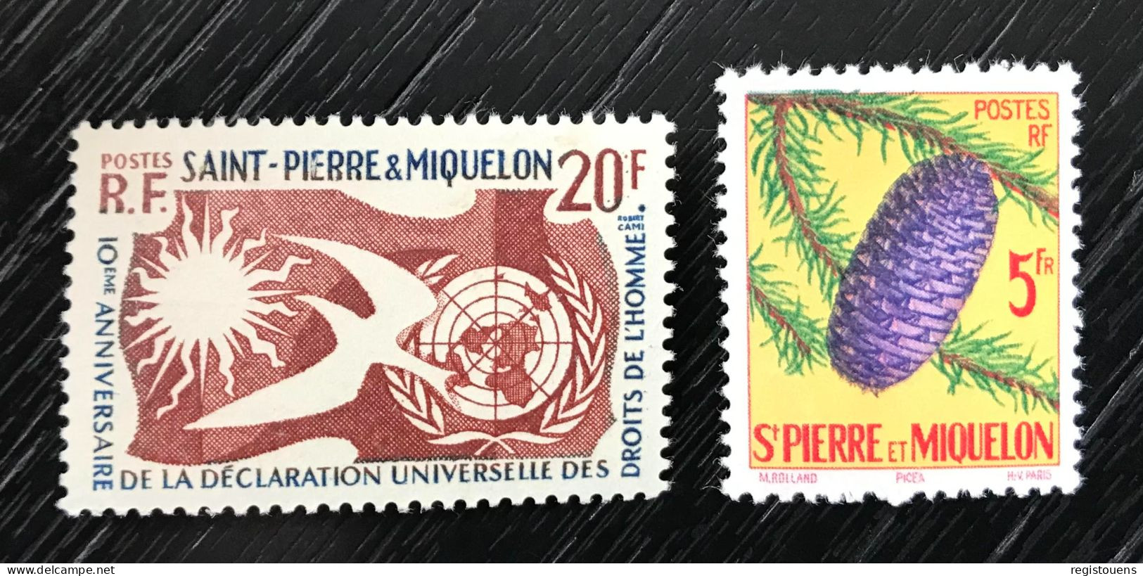 Lot De 2 Timbres Neufs** Saint Pierre Et Miquelon 1958 Yt N° 358 / 359 - Unused Stamps