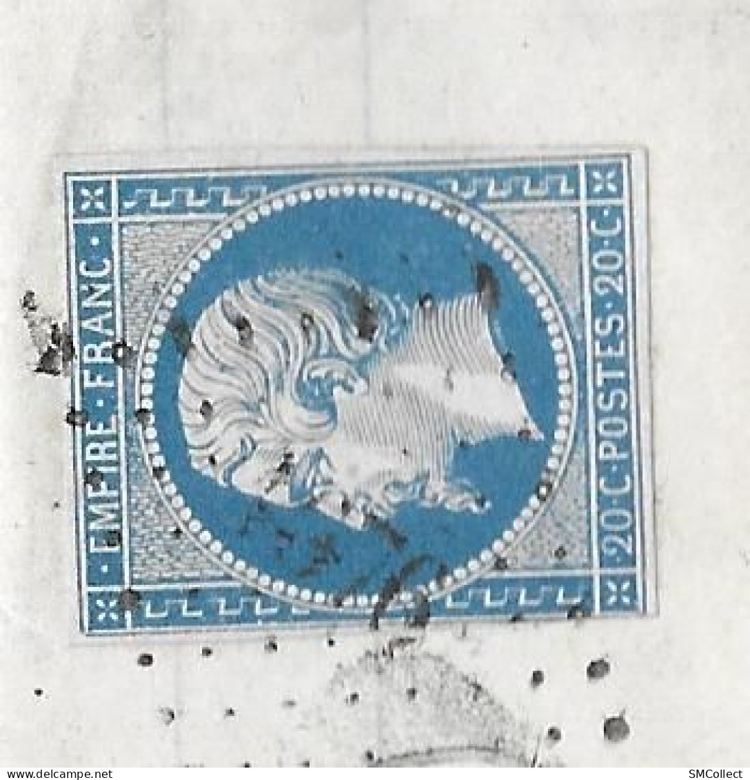 Timbre Napoléon III Bleu 20 Centimes Sur Lettre, Oblitération Losange N° 1676 Lavelanet (As) - Manual Postmarks
