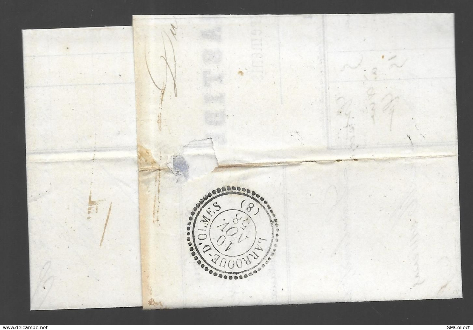 Timbre Napoléon III Bleu 20 Centimes Sur Lettre, Oblitération Losange N° 1676 Lavelanet (As) - Cachets Manuels