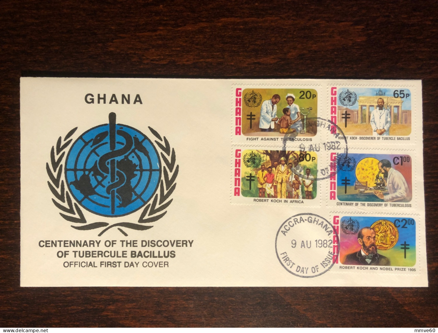 GHANA FDC COVER 1982 YEAR KOCH TUBERCULOSIS HEALTH MEDICINE STAMPS - Ghana (1957-...)