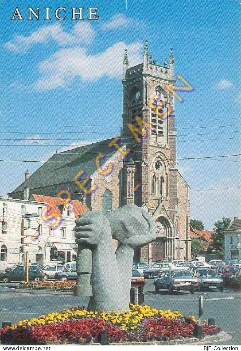 59. ANICHE – Le Monument Du Verre Et Du Charbon De Georges Hugot Et L'Eglise Saint-Martin - Aniche
