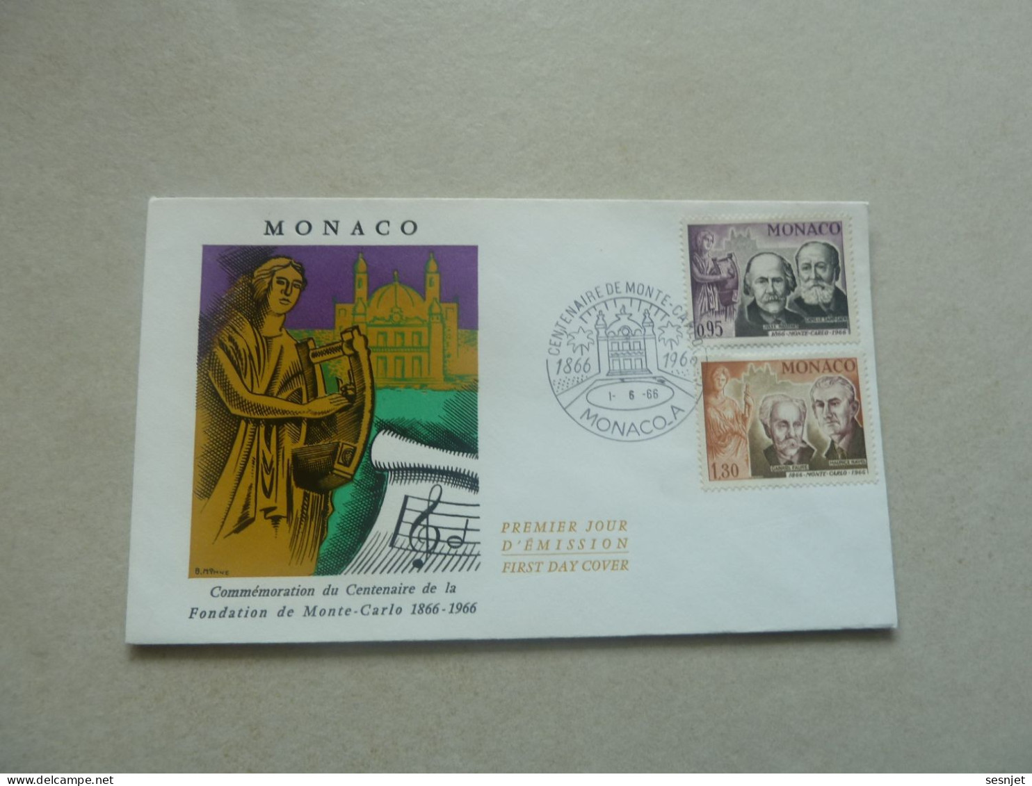 Monaco - Jules Massenet Et Saint-Saëns - 0f.95 Et 1f.30 - Yt 696 Et 697-  Enveloppe 1er Jour D'Emission - Année 1966 - - FDC