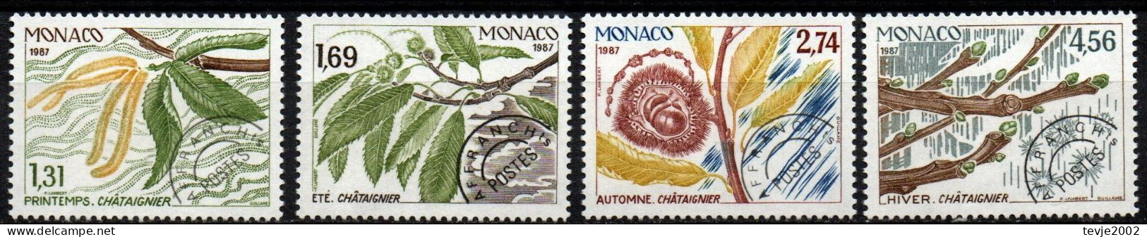 Monaco 1987 - Mi.Nr. 1787 - 1790 - Postfrisch MNH - Bäume Trees Kastanie - Alberi