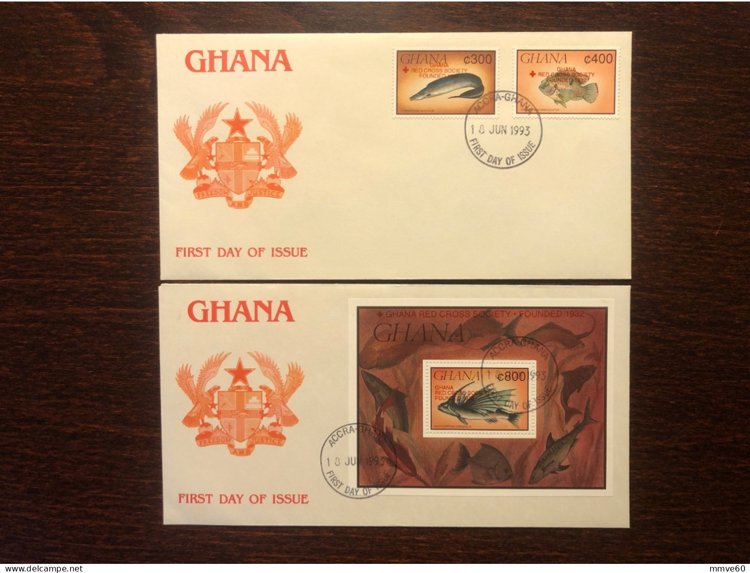 GHANA FDC COVER 1993 YEAR RED CROSS OVERPRINTS HEALTH MEDICINE STAMPS - Ghana (1957-...)