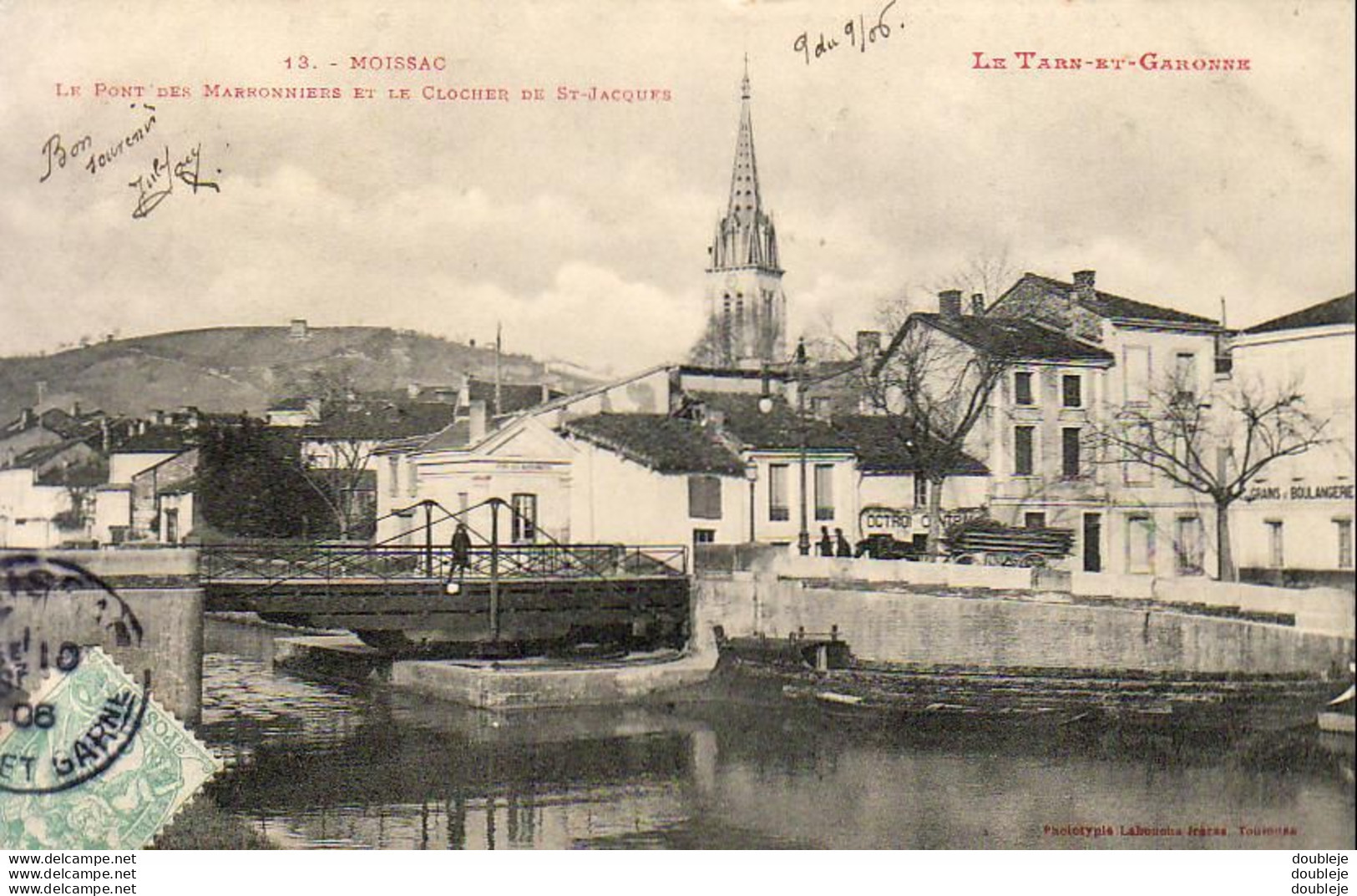 D82  MOISSAC  Le Pont Des Marronniers Et Le Clocher De St Jacques - Moissac