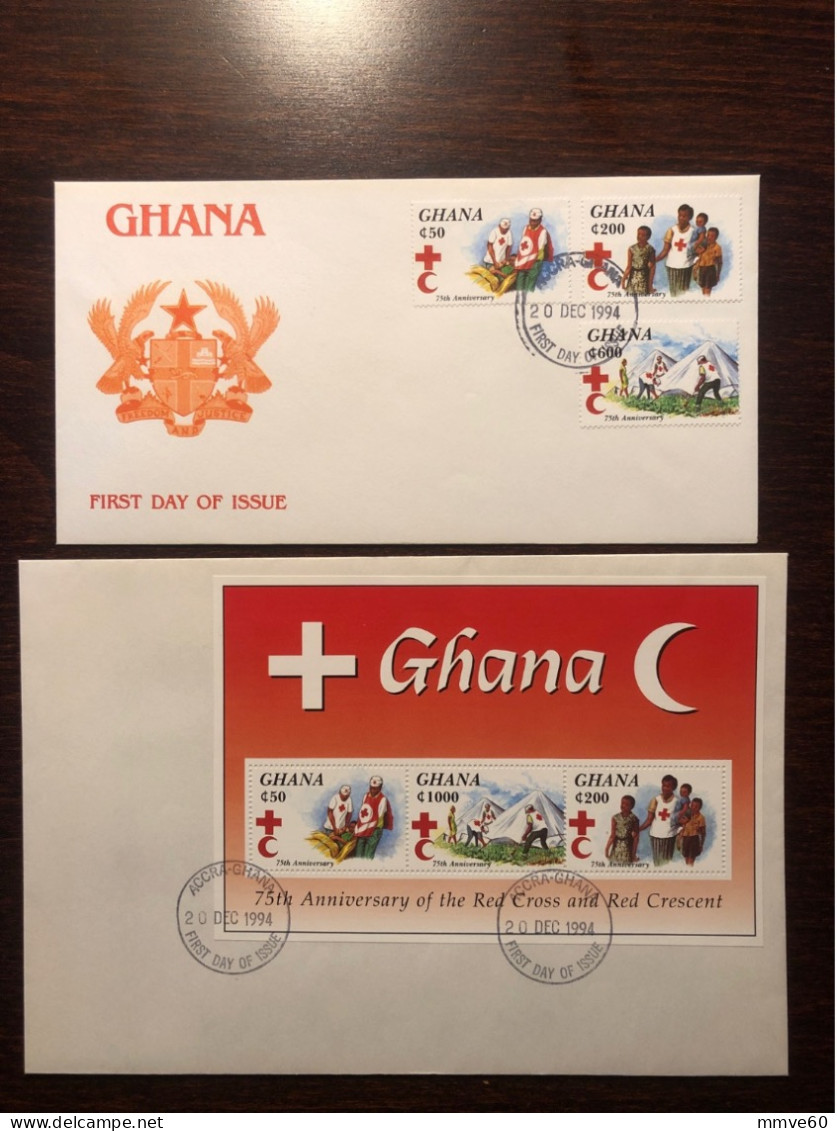 GHANA FDC COVER 1994 YEAR RED CROSS HEALTH MEDICINE STAMPS - Ghana (1957-...)