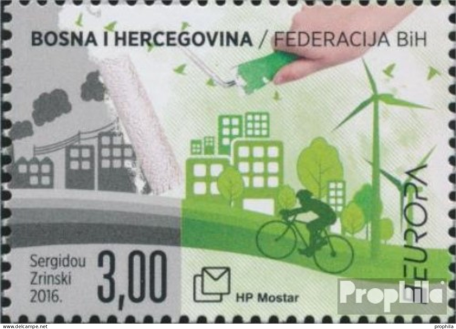 Bosnien - Kroat. Post Mostar 428 (kompl.Ausg.) Postfrisch 2016 Umweltbewusst Leben - Bosnien-Herzegowina