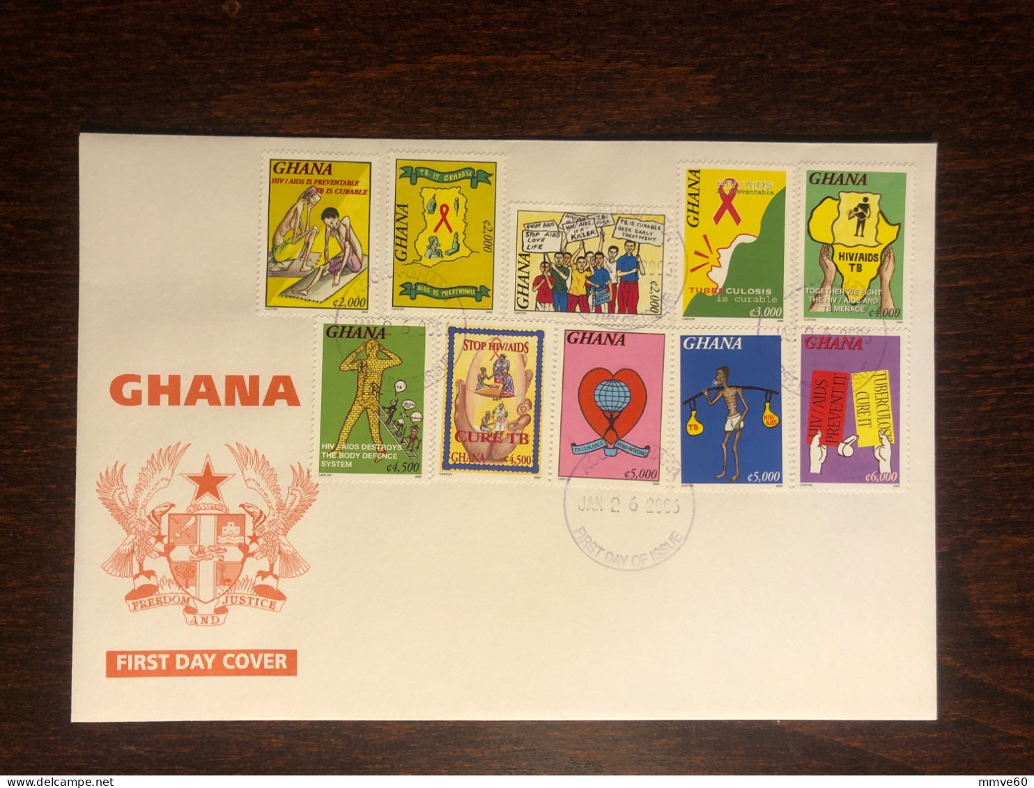 GHANA FDC COVER 2006 YEAR AIDS SIDA HEALTH MEDICINE STAMPS - Ghana (1957-...)