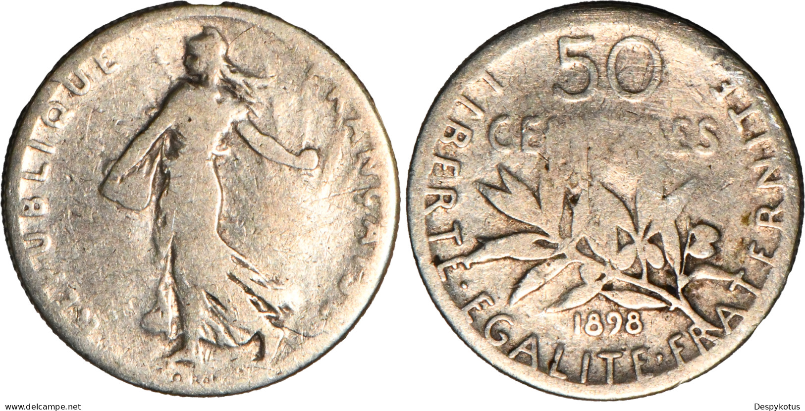FRANCE - 1898 - 50 Centimes - Argent - 19-191 - 50 Centimes