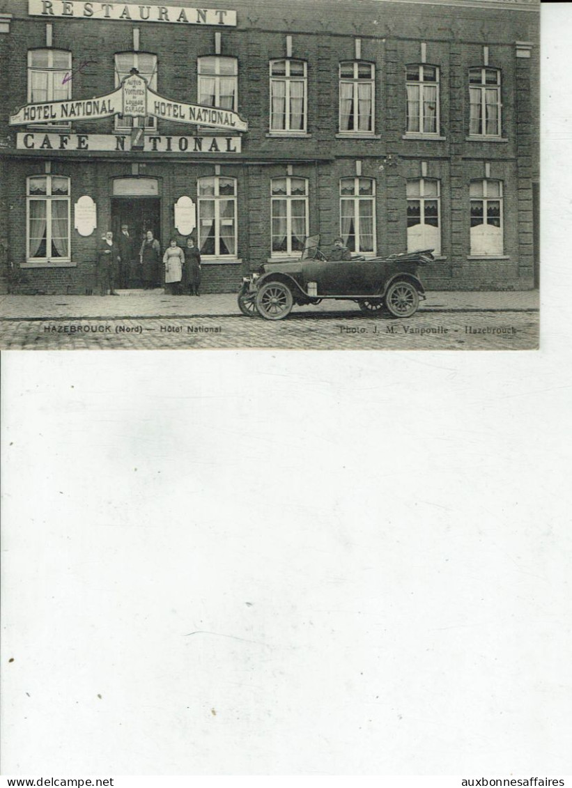 CPA 59 NORD  HAZEBROUCK HÔTEL NATIONAL CAFE NATIONAL SUPERBE CARTE /42 - Hazebrouck