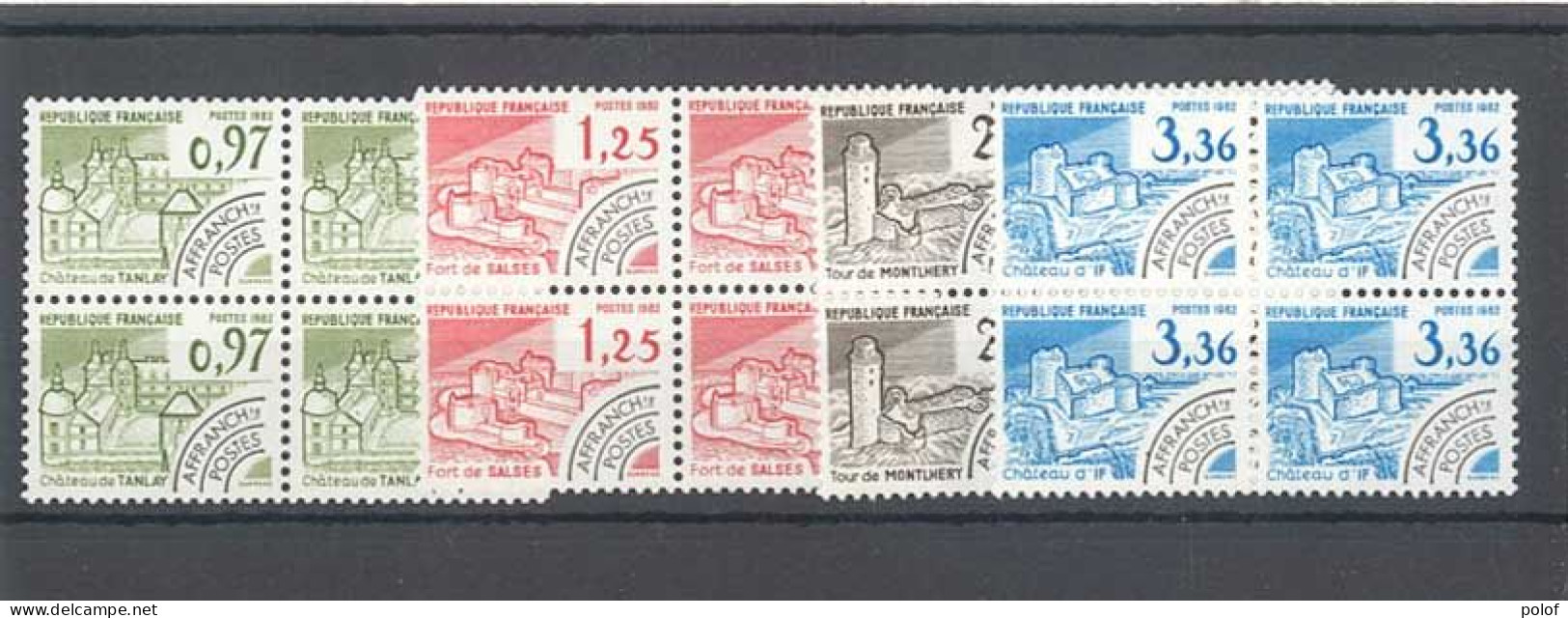 PREOBLITERE - Monuments Historiques  - 16 Blocs De 4 Timbres Neufs Sans Trace De Charnière  - Yvert 162 à 177 - 1964-1988