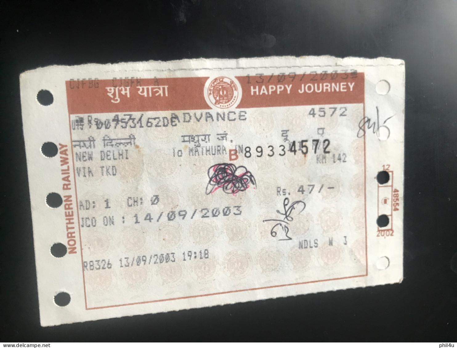 Old 3 Indian Northern And Central Railway Happy Journey Tickets See Photos - Railway