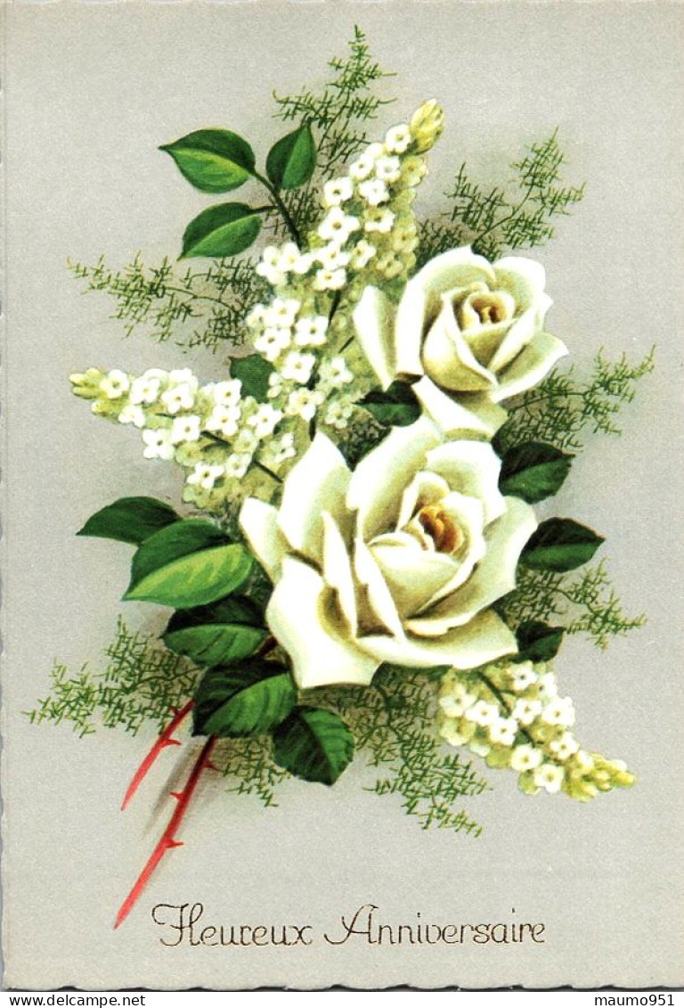 Fleurs Muguet Et Rose. Heureux Anniversaire - Birthday