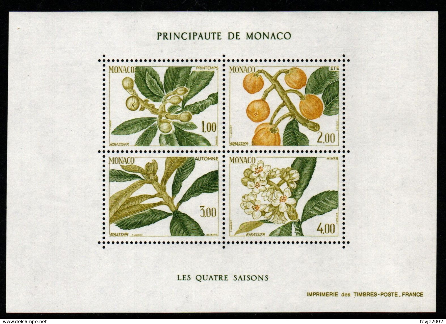 Monaco 1985 - Mi.Nr. Block 29 - Postfrisch MNH - Bäume Trees - Alberi