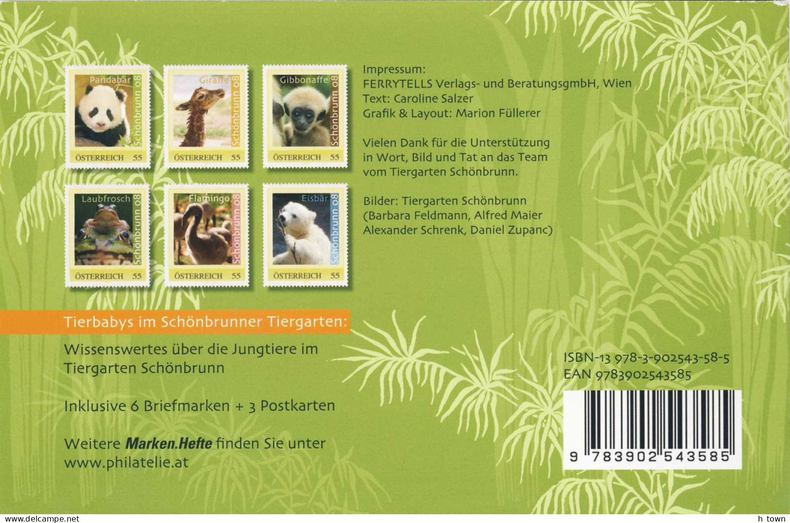 413  Zoo: Booklet Of "Personalized" Stamps. Panda Giraffe Frog Flamingo Polar Bear - Carnet Girafe Rainette Flamant Ours - Other & Unclassified