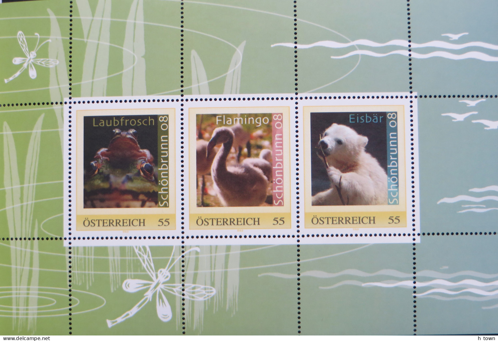 413  Zoo: Booklet Of "Personalized" Stamps. Panda Giraffe Frog Flamingo Polar Bear - Carnet Girafe Rainette Flamant Ours - Andere & Zonder Classificatie
