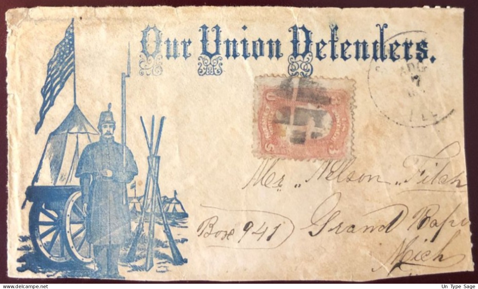Etats-Unis N°19, Civil War, Patriotic Cover De Williamsburg - (DEVANT De Lettre, Front Cover) - (B1331) - Postal History