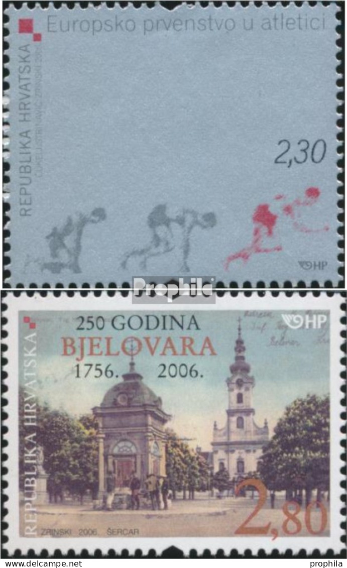 Kroatien 760,783 (kompl.Ausg.) Postfrisch 2006 Leichtathletik EM, Bjelowar - Kroatien